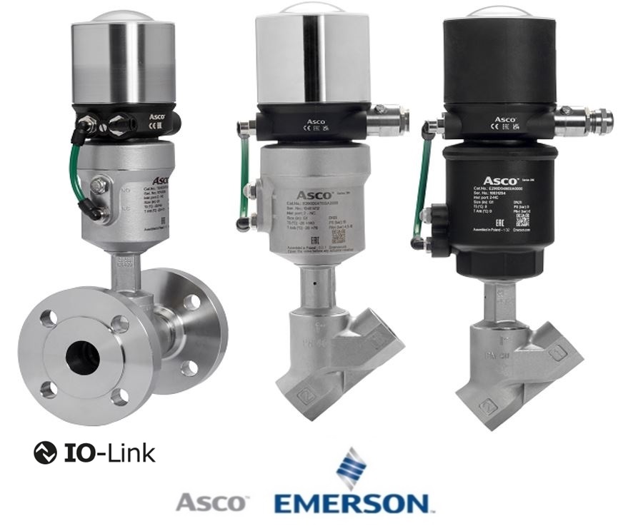 ASCO Série 890 IO-Link Digital Pozicioner & IO-Link Signal Box pro ventily s úhlovým tělěm řady 290D/390D